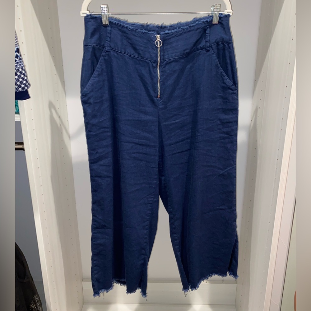 Inc frayed navy blue pant